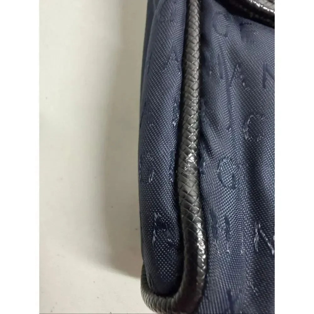 Armani Exchange Mens Blue Black Adjustable Strap Messenger Bag Magnetic Closure